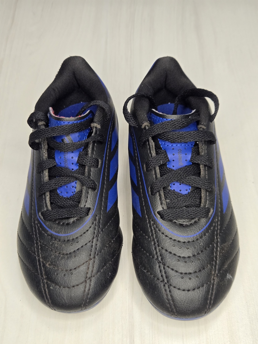 Adidas Soccer Cleats Toddler Kids 10 Black and Blue Athletic Sports Shoes